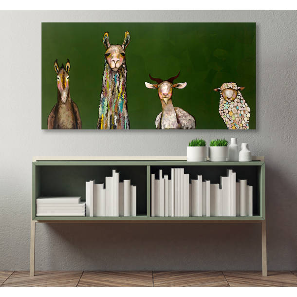 Harriet Bee Donkey Llama Goat Sheep On Canvas by Eli Halpin Print